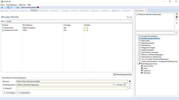 QM Software SCODi 4P - Benutzerverwaltung QM Software SCODi 4P - Benutzerverwaltung