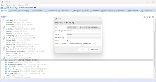 QM Software SCODi 4P -Anpassungsmöglichkeit